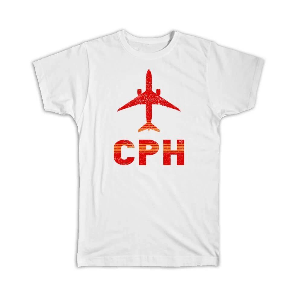 

Gift T-Shirt : Denmark Copenhagen Airport Kastrup CPH Travel Airline Pilot L
