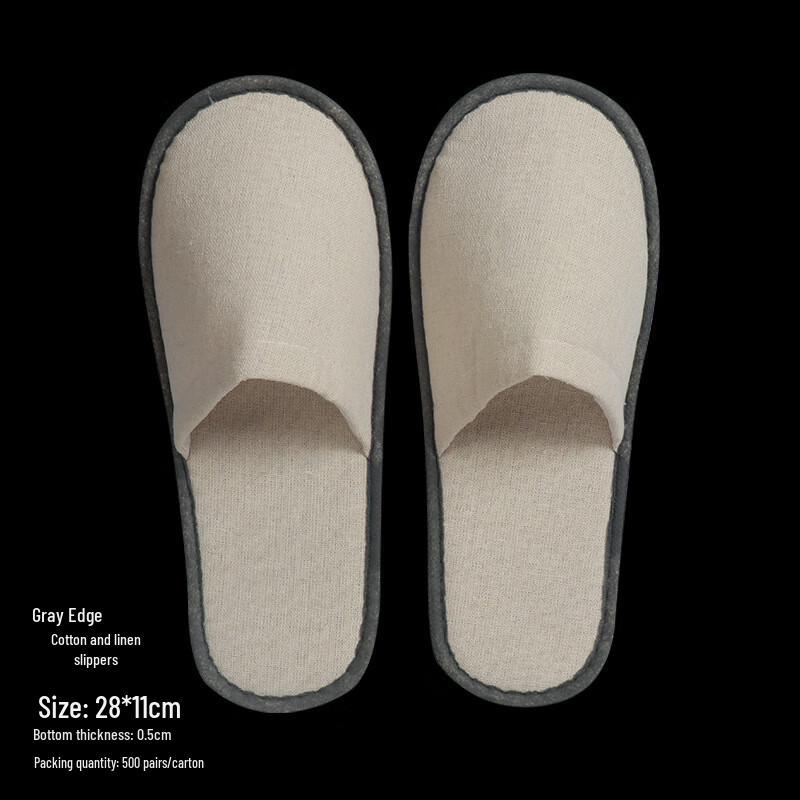 COFLYEE Disposable Hotel Cotton Linen Slippers