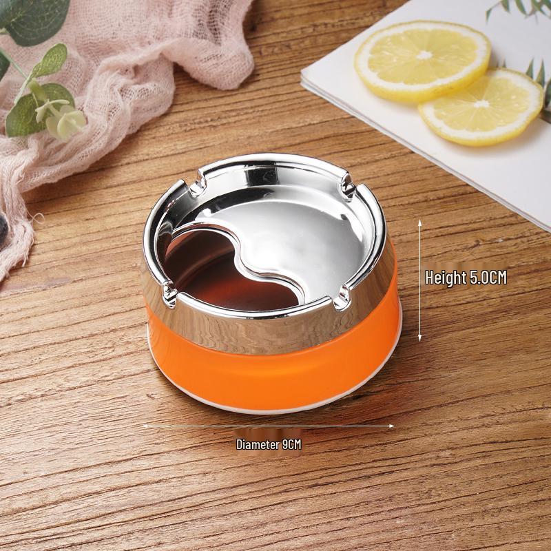 Creative Stainless Steel Ashtray with Lid - Anti-Fly, Ideal for Office, Bathroom, or Living Room