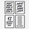 Gym Wall Art Poster Gym Inspirational Poster Home Gym Wall Decoration Gym Slogan Canvas Printing Decorative Painting Frameless