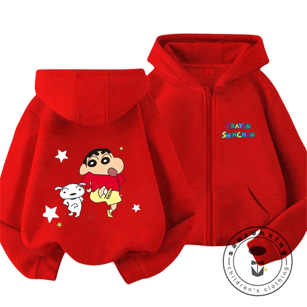 Süßer Cartoon Reißverschluss Hoodie Neue Ankunft Street Fashion Kinderkleidung Für Jungen Und Mädchen Crayon Shin Chan 3 14 Jahre