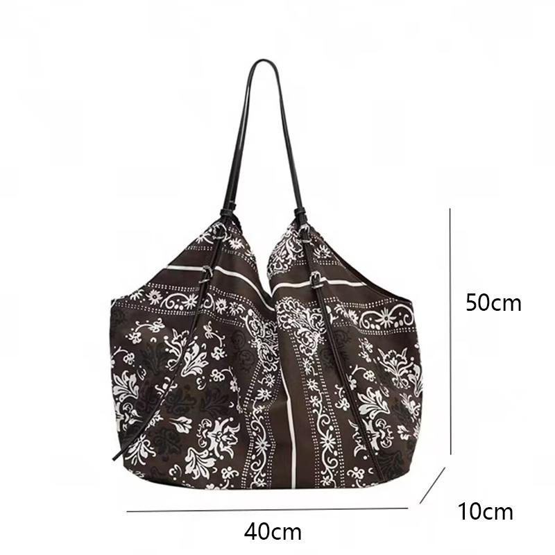 Yogodlns Large Capacity Shopper Tote Bag Ethnic Printed Shoulder Bag Soft Shopper Handbags Fashion Designer Hobos Bags for Women