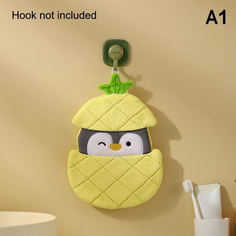 Cartoon Fruit Animal Hand Towel Hanging Coral Fleece Small Towel Children'S Hand Towel Soft And Absorbent