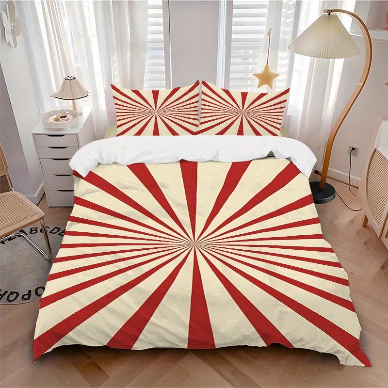 

3pcs Radial streaks Bedding Cover Set, Fashion Classic Popular Print Bedding Set, Soft Comfortable, All - Season Use, For Bedroom, Guest Room120 135x200cm