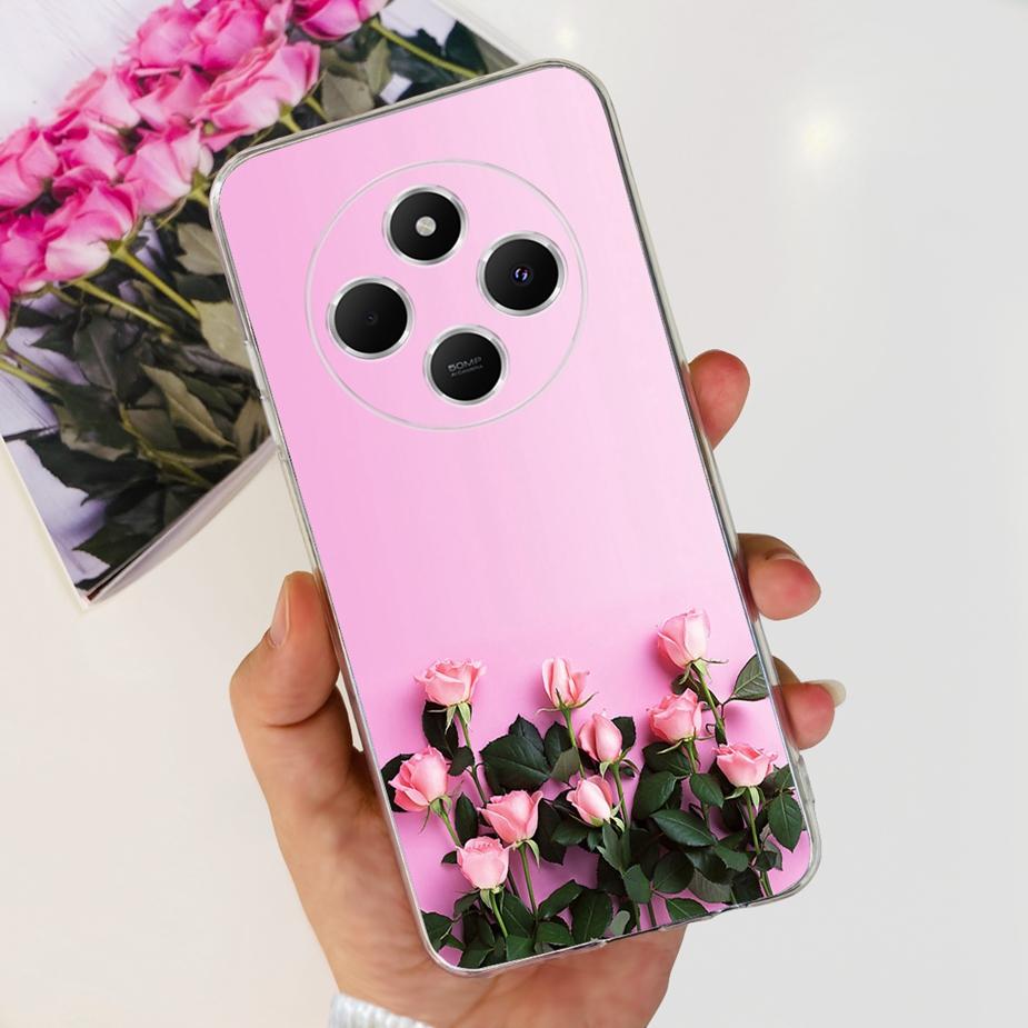 For Xiaomi Redmi 14C Case Cute Cat Butterfly Painted Cover Clear Silicone Soft TPU Phone Case For Xiaomi Redmi 14C Redmi14C Bags