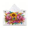 Porta salviettiera Diamond Art Fai da te in PU Pelle Mosaico di Cristallo Organizer da Scrivania Borsa Gem Art Decorazione Casa Ufficio Regalo Artigianale per Donne