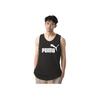 Puma Essentials Tank Letter Print Pattern Round Neck Sleeveless Vest Men Tops Black 586670-01