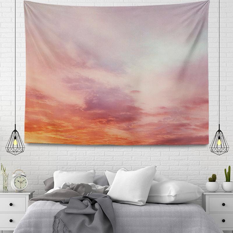 Summer Seaside Waves Sunset Beautiful Scenery Printing Pattern Tapestry Home Living Room Bedroom Wall Decoration Tapestry