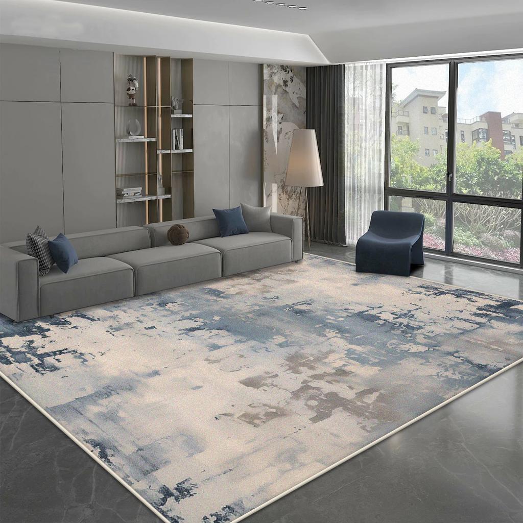 Moderner einfacher Stil Teppich für Wohnzimmer Blau Grau Dekoration Zuhause Sofa Flauschiger Weicher Teppich Schlafzimmer Nachttisch Waschbare Rutschfeste Matte