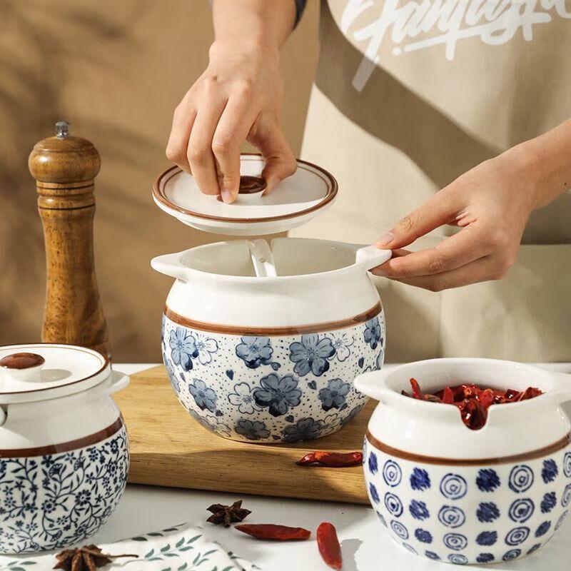 Van Gogh High-Temp Enamel Lard Storage Jar with Lid, 1400ml