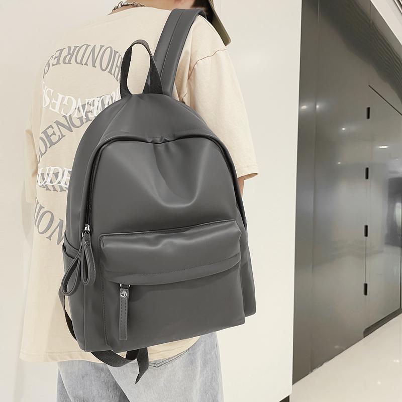 Backpack Female Student Bag Solid Color
