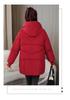 Women's Korean Style Hooded Mid-Length Cotton Jacket—Free Shipping, Solid Color, Loose Fit, Thickened for Winter Cold Protection.