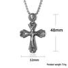 Stainless Steel Gothic Cross Pendant Men's Hip-Hop Titanium Necklace