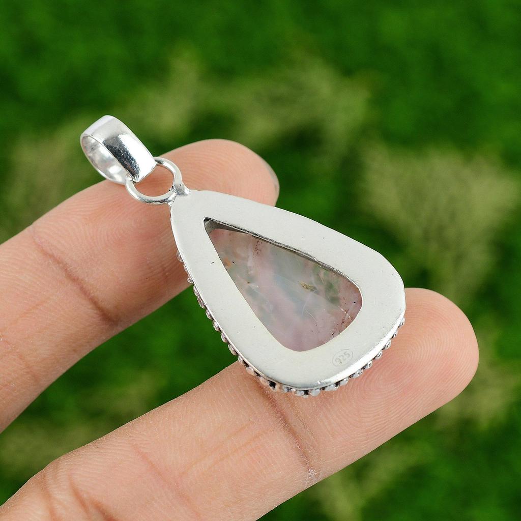 Botswana Achat Anhänger Handgefertigter Anhänger Natürlicher Edelstein Schmuck 925 Sterlingsilber Anhänger Verlobungsgeschenke