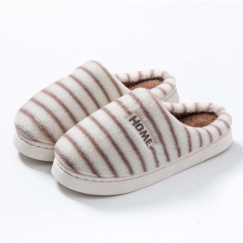 Cotton slippers women's 2025 new autumn and winter indoor home thick bottom fluffy plush warm non-slip confinement cotton mop