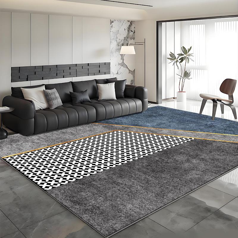 Nordic Style Crystal Velvet Area Rug Luxury Abstract Geometric Floor Mat Non Slip Carpet for Living Room Bedroom