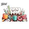 Versatile Adhesive Wall Decals Cartoon Smiling Teeth Decals Dental Tools Self-Adhesive Stickers Funny Stickers for Bathroom Art Kids Bedroom Clinic