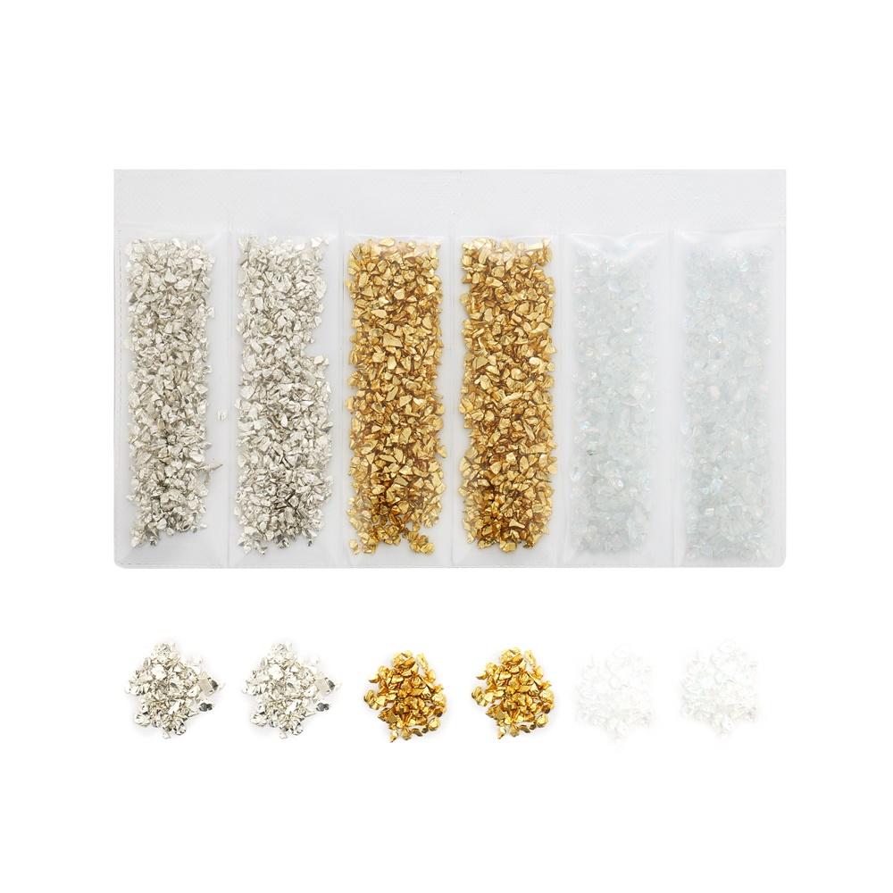 1 Set Multi-Color Mixing Nail Art Crushed Glass Stones Irregular Decoration for DIY Epoxy Resin Siliocne Mold Fillings Material
