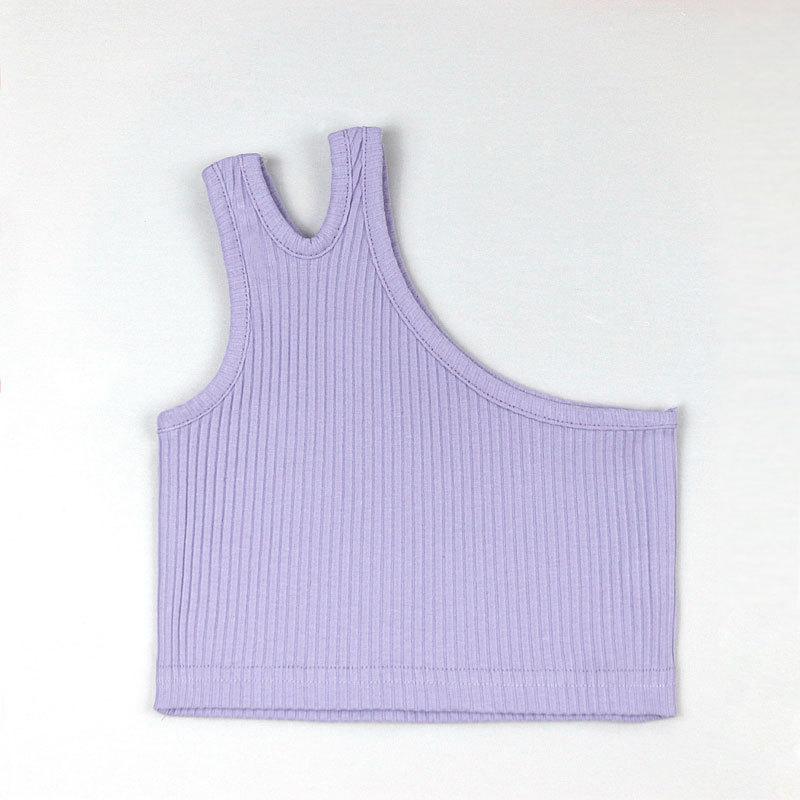 Children's Sweet Vest Summer Girls Oblique Shoulder Irregular Halter Top