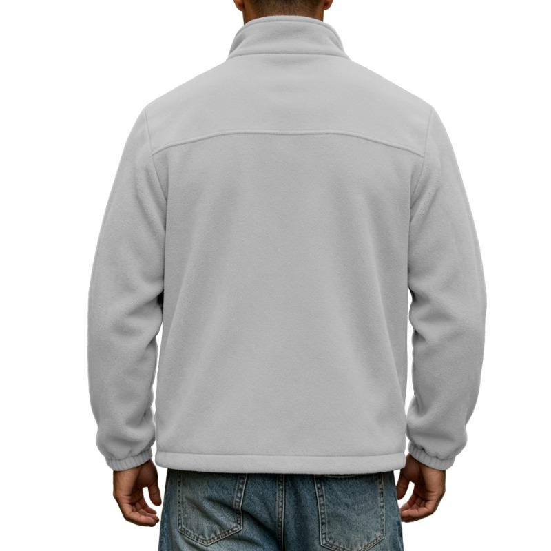 Men S Casual Fleece Lined Stand Collar Zip Up Sweatshirt