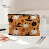 Festive Desktop Storage Bag Bag, with Halloween Pumpkin Ghost Print, Smooth Durable Zippered Case Zipper Canvas Makeup for Travel Cosmetic Organizer