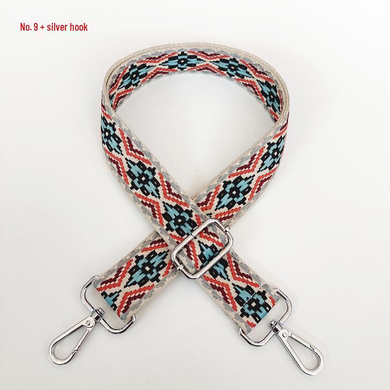 Colorful Jacquard Wide Shoulder Strap for Women's Bags - Canvas Crossbody and Backpack Accessory