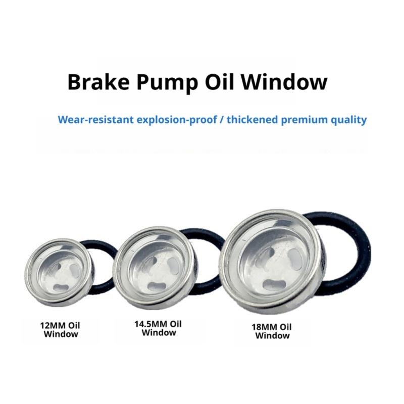 Brake Reservoir Sight Glass Kit for Motorcycle Service, 10-Piece Clear Glass Parts with Rubber Gasket Pieces for Upkeep