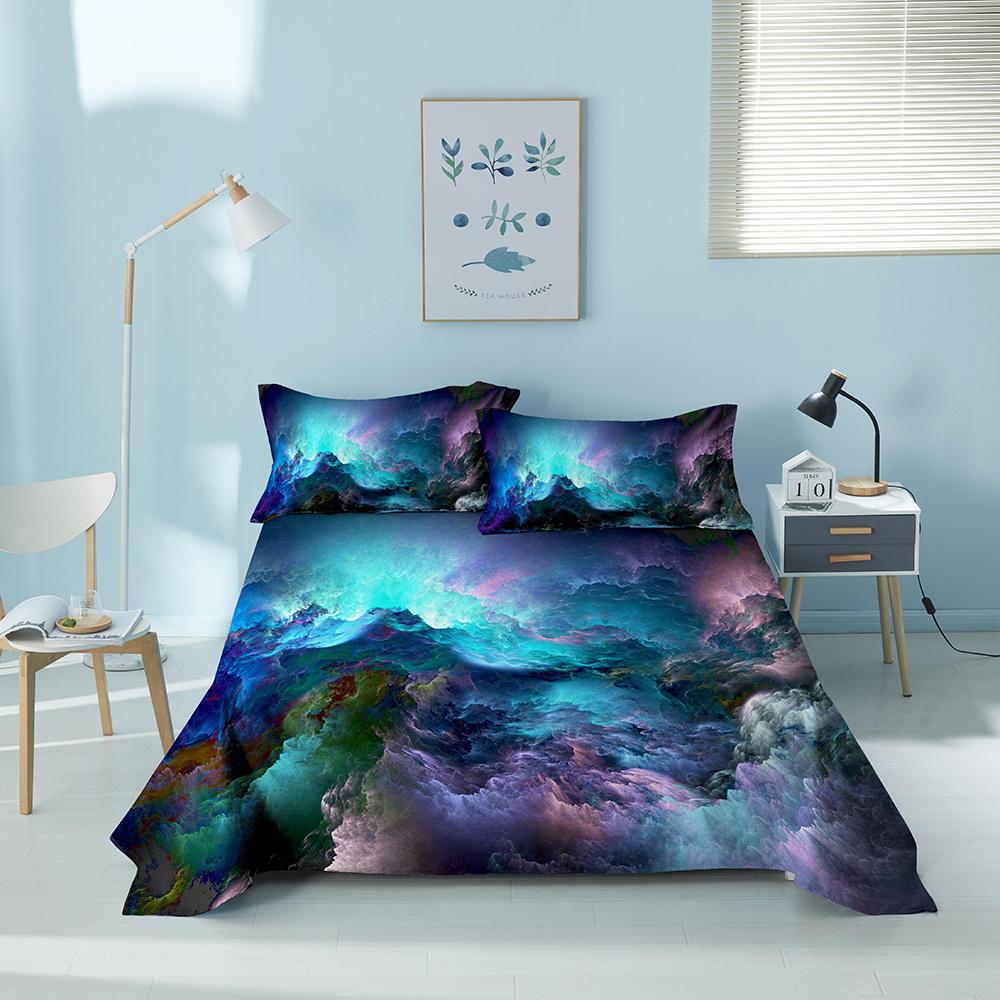 3D Gedrucktes Buntes Geometrisches Bettlaken-Set mit Kissenbezug Bettlaken King Queen Twin Einzelgröße Laken Heimdekor