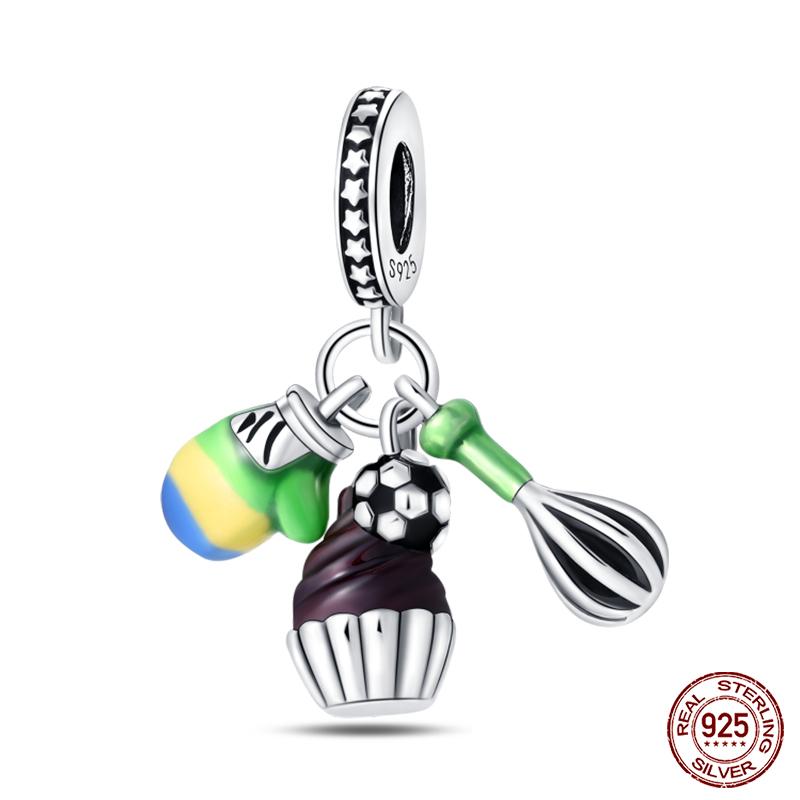 Fit Qikaola Original Bracelets Fashion Durian Cherry Watermelon Banana Fruit Copper Charms Beads Diy Birthday Jewelry Gifts