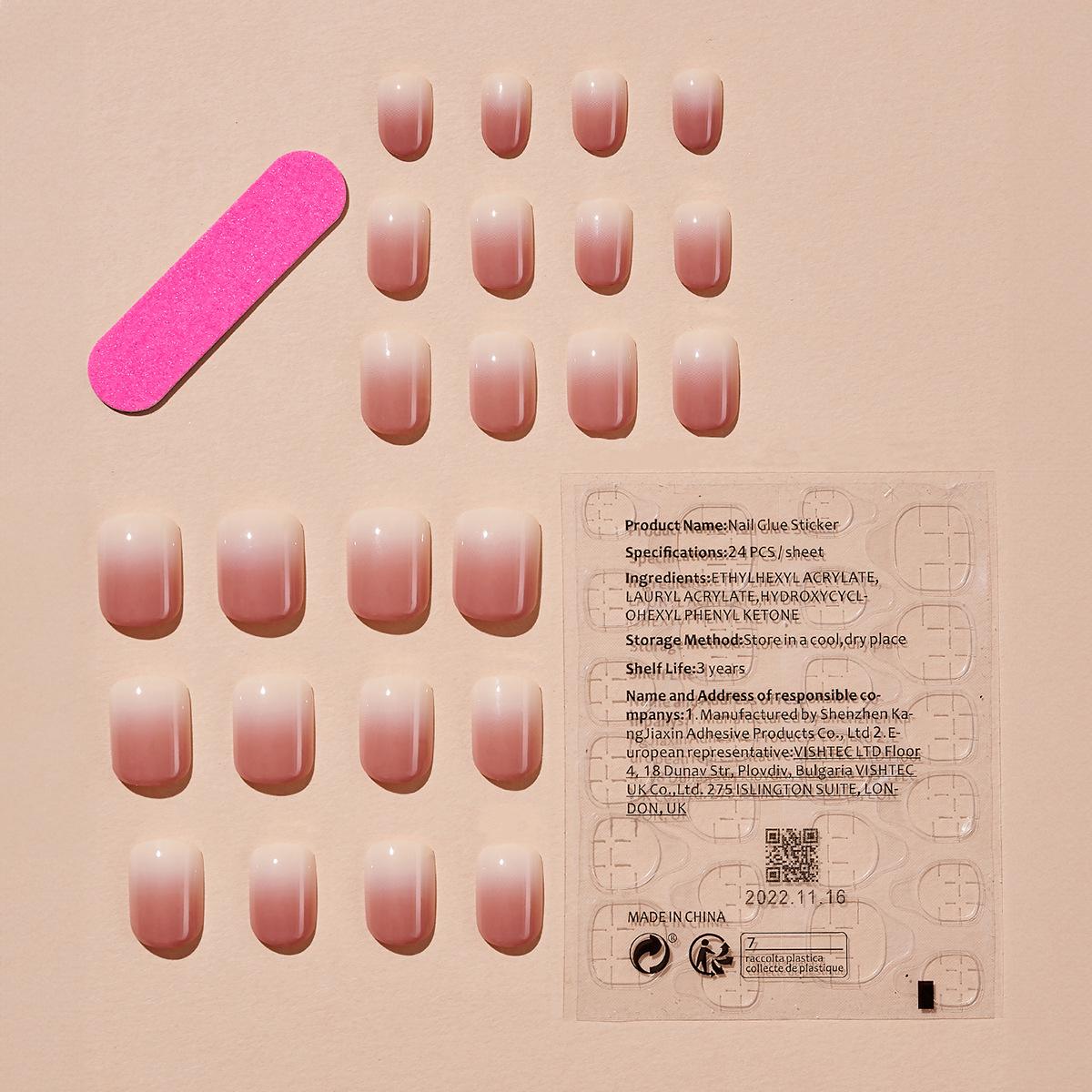 

Самые продаваемые накладные ногти с нюдовым градиентом - Нежные, Отбеливающие кожу, Съемные наклейки для искусственных ногтей