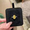Yellow Gemstone Oval Engagement Ring Inlay Diamond Fine Rings for Women Luxury Exquisite Sparkling Fine Jewelry