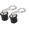 2PCS Boat Plug Snap Handle Stainless Steel Boat Drain Twist Plug Marine Rubber Plug Accessories for Ships Yachts 1‑1 4