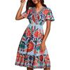 Women's Summer Dress Loose Beach Vacation Casual Deep V Neck Vest Dress Elegant Shirt Dress