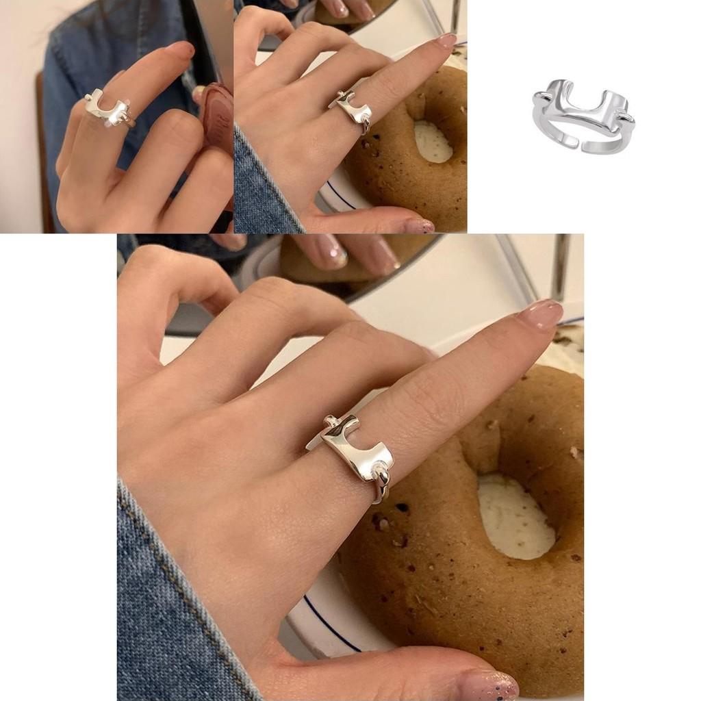 Trendy Adjustable U Shape Ring For Women Unique Korean Style Fashion Accessory