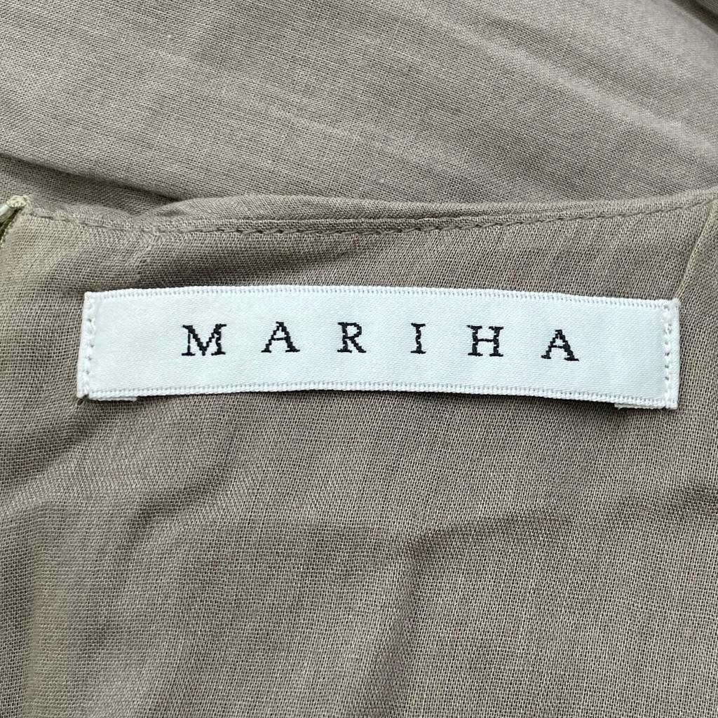 MARIHA Grey Cotton Sleeveless Dress Dress 38 greigeUsed