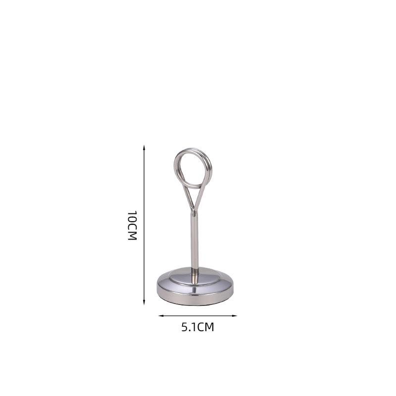 Stainless Steel Round Menu Holder & Table Number Clip for Weddings and Events