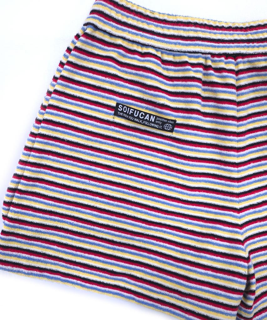 Soipeuyukaen Retro Striped Terry Shorts