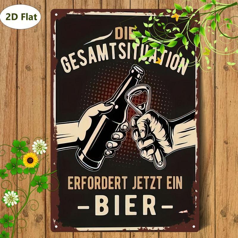 Retro Beer Theme Metal Tin Sign Bar Kitchen Wall Art Decor
