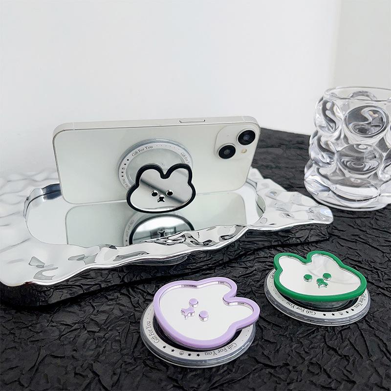 Cute Wind Mobile Phone Airbag Bracket Bunny Mirror Sticker Magnetic Suction Retractable Portable Lazy Niche