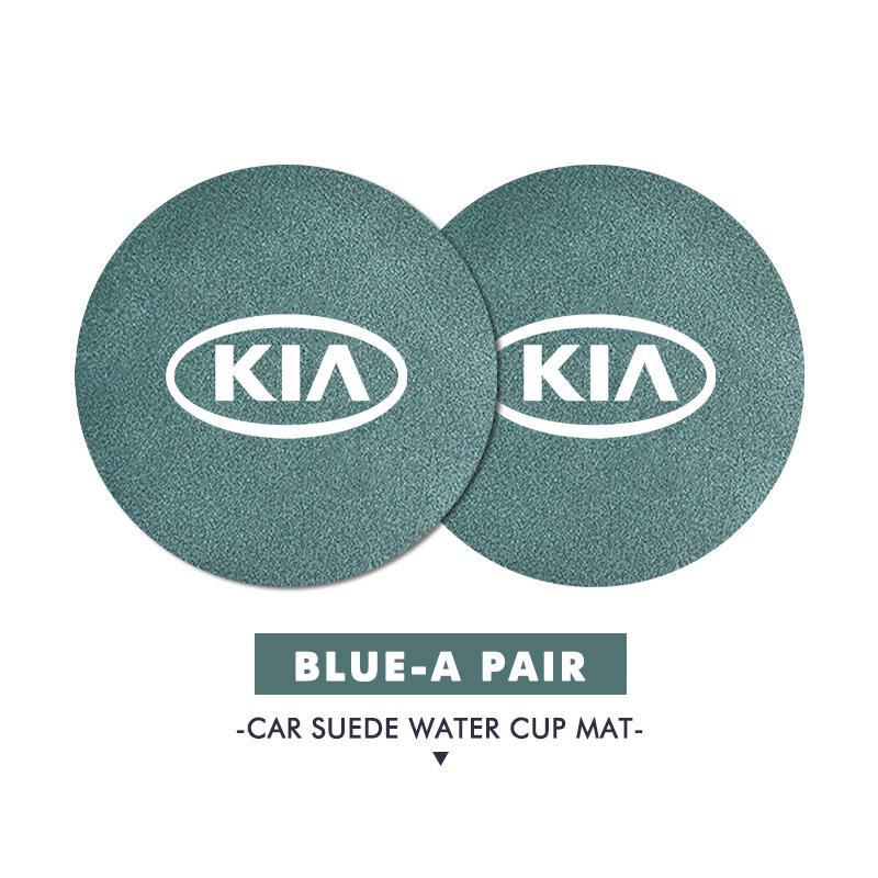 MYMX8 Car Suede Coaster Anti-Slip Water Cup Pad Bottle Holder Mat Accessories For KIA Ceed Sportage Rio K2 Optima Cerato Proceed Venga