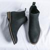 Men’s Black Boots Dress Formal Leather Chelsea Boots Pointed Toe Shoes Tuxedo Wedding Shoes Plus Size