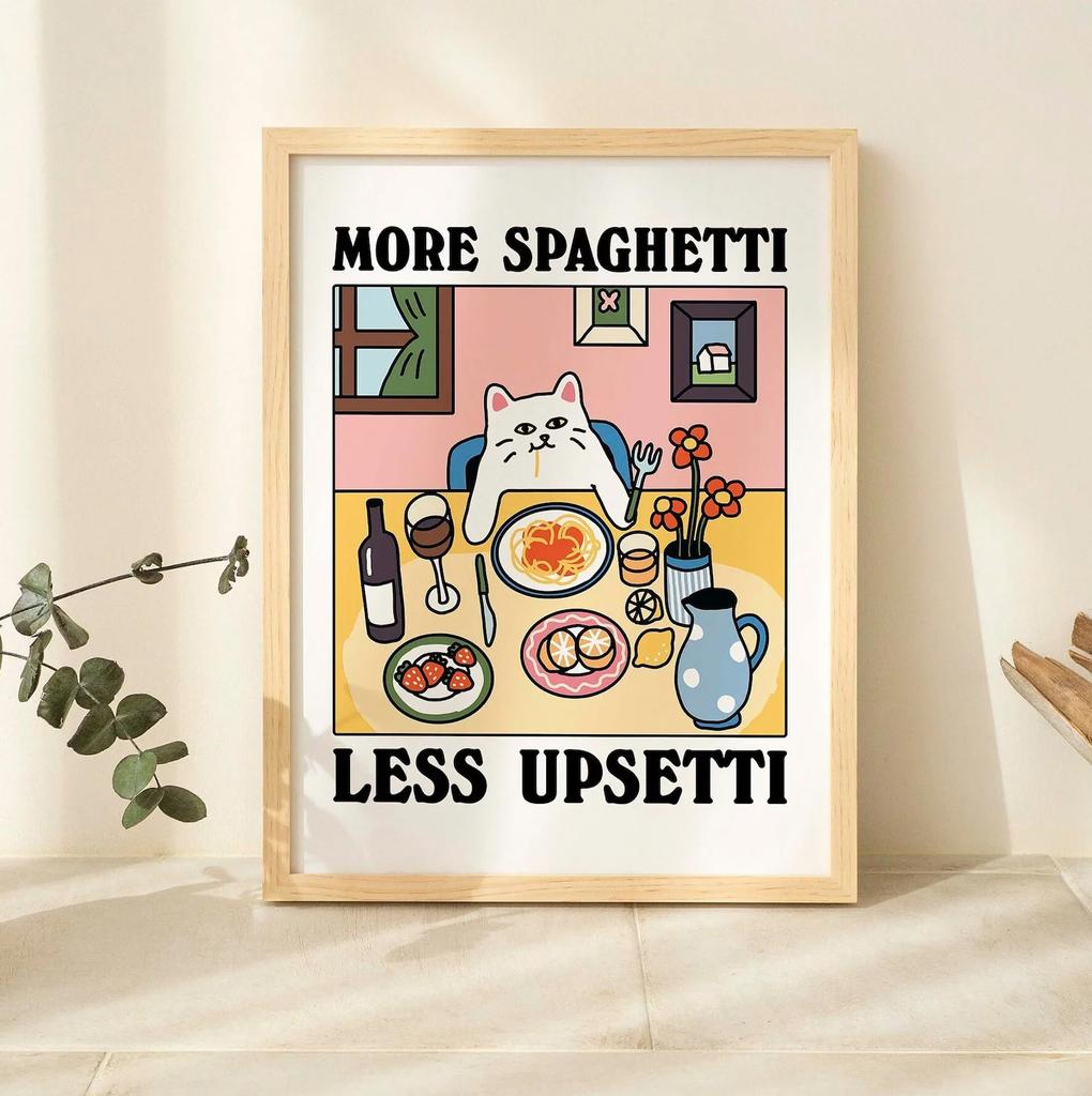 Canvas Painting More Espresso Less Depresso Black Cat Wall Print, Coffee Cat Poster, Kitchen Art, Coffee Poster, Coffee Bar, Unique For Living Room