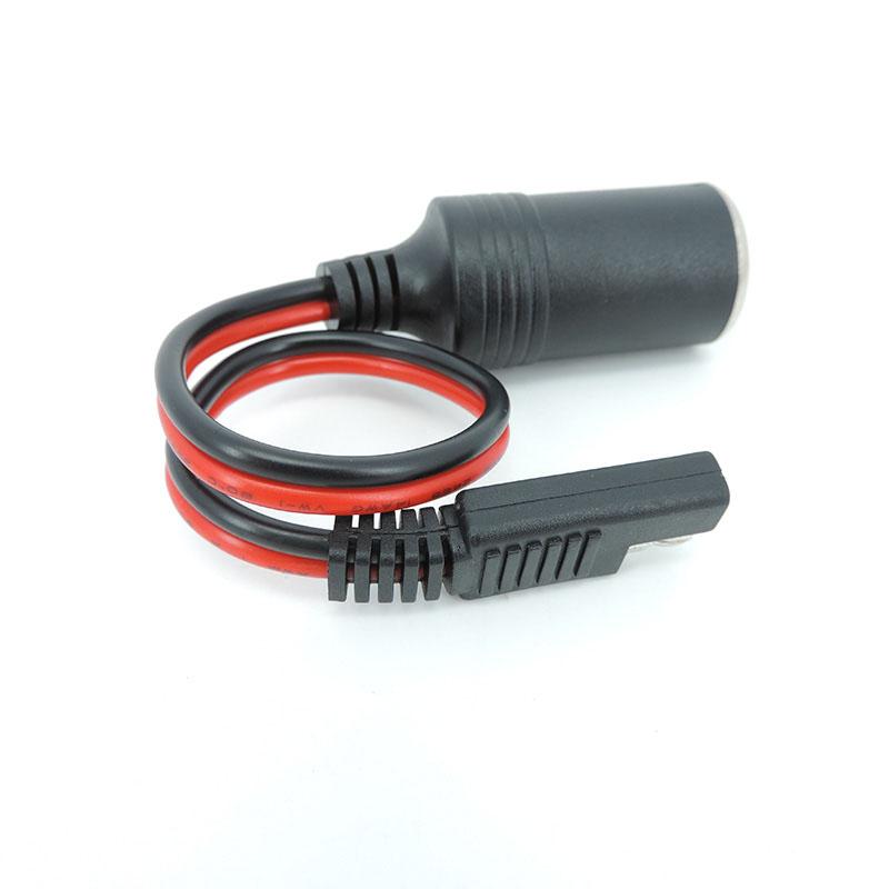 12V 24V car Female Lighter power Socket to SAE 2 Pin Quick Release Disconnect Connector Plug 14AWG 20A Extension Cable