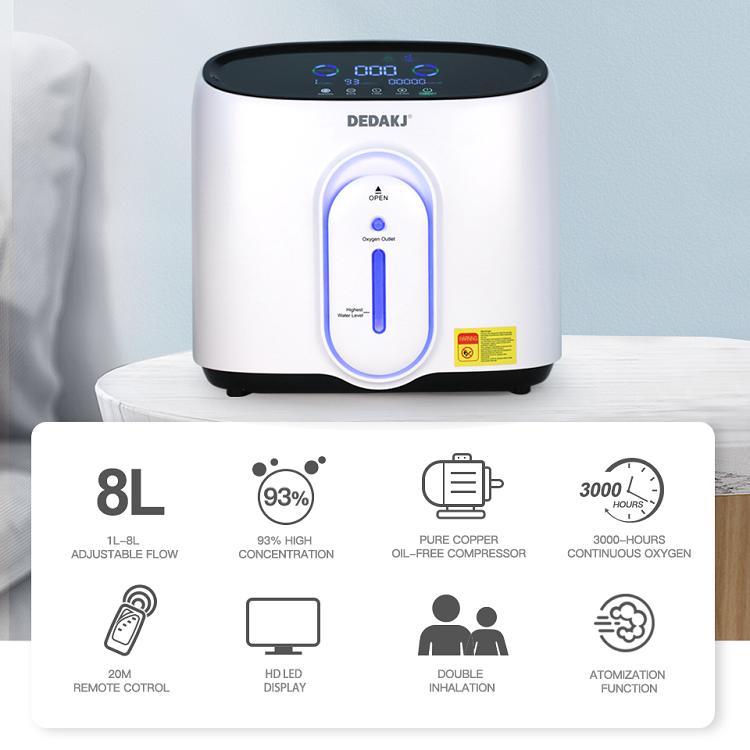 El pesado generador de oxígeno entrante control remoto infrarrojo monitoreo en tiempo real con atomización