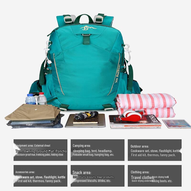 Yiyayun 40L Outdoor Hiking & Travel Backpack