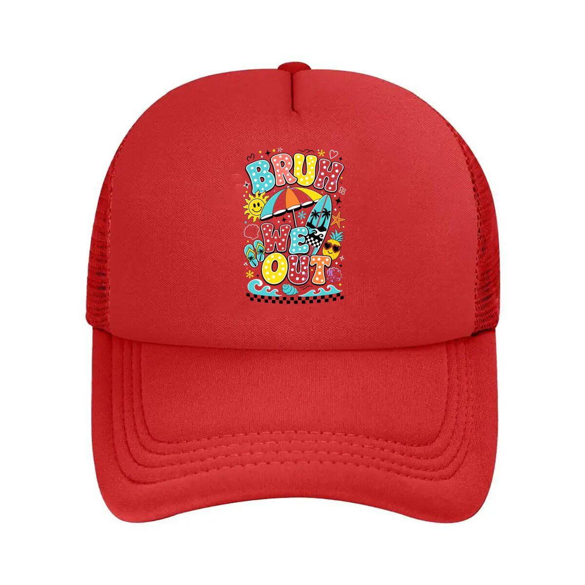 Retro Summer Escape Party Lettering Mesh Baseball Cap Hip Hop Adjustable