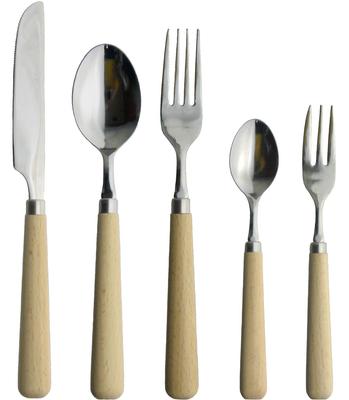 Nagao Tsubame Sanjo Wood Dinner Cutlery Set 5 Pieces Stainless Steel Wooden Made In Japan
