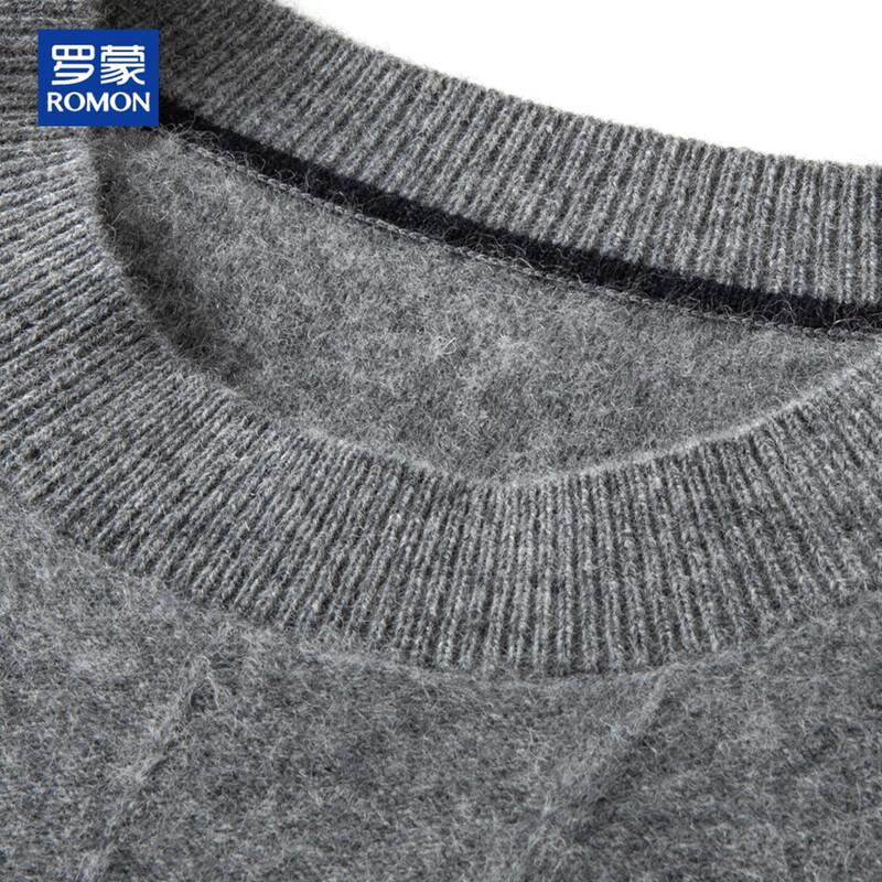 ROMON Men's Short-Sleeve Merino Wool Blend Crew Neck Sweater