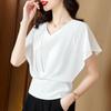 Elegant Pretty Chiffon Shirt Female Summer Thin Small Shirt Versatile Thin High-grade Short-sleeved Blouse
