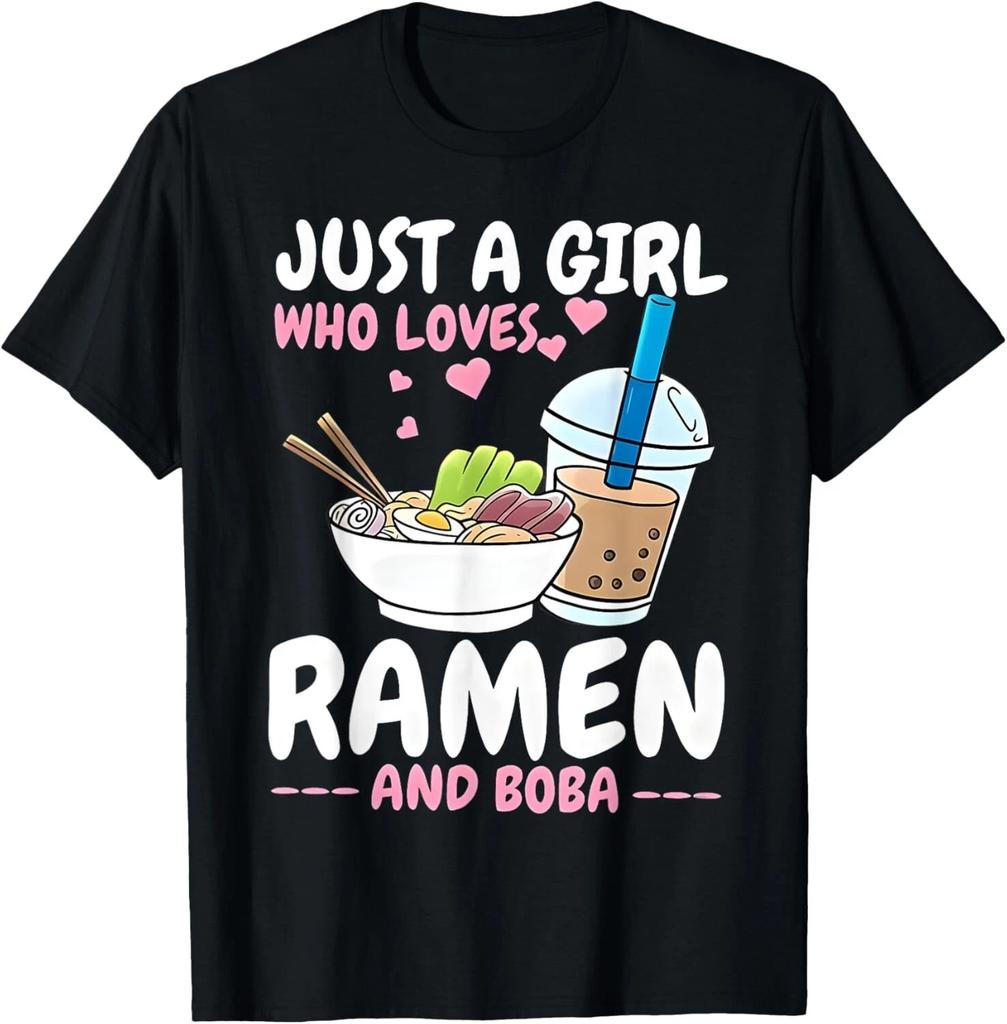 Nur ein Mädchen, das Ramen und Boba Bubble Tea liebt Japanisches Geschenk Unisex T-Shirt